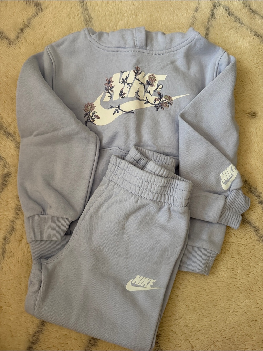 Nike Kids Lavender Floral Swoosh Sweatpants & Joggers